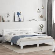 vidaXL Sängram med LEDs utan madrass vit 180x200 cm