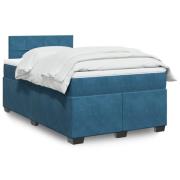 vidaXL Ramsäng med madrass blå 120x190 cm sammet