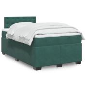 vidaXL Ramsäng med madrass mörkgrön 120x200 cm sammet