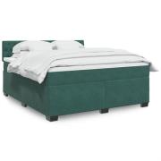 vidaXL Ramsäng med madrass mörkgrön 180x200 cm sammet
