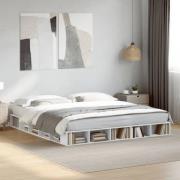vidaXL Sängram vit 200x200 cm konstruerat trä