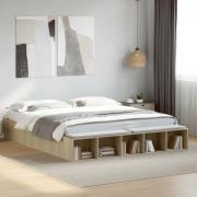 vidaXL Sängram sonoma-ek 200x200 cm konstruerat trä