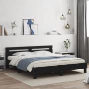 vidaXL Sängram med LEDs utan madrass svart 180x200 cm