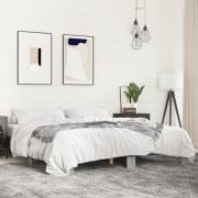 vidaXL Sängram grå sonoma 200x200 cm konstruerat trä och metall