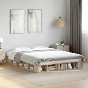 vidaXL Sängram sonoma-ek 160x200 cm konstruerat trä