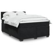 vidaXL Ramsäng med madrass svart 140x190 cm sammet