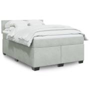 vidaXL Ramsäng med madrass ljusgrå 140x190 cm sammet