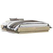 vidaXL Sängram sonoma-ek 140x190 cm konstruerat trä