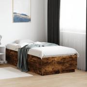 vidaXL Sängram rökfärgad ek 75x190 cm konstruerad trä