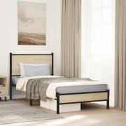 vidaXL Sängram utan madrass metall sonoma-ek 80x200 cm