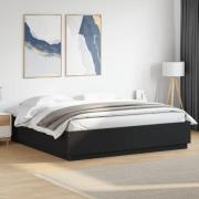 vidaXL Sängram svart 180x200 cm konstruerat trä