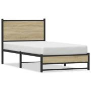 vidaXL Sängram utan madrass metall sonoma-ek 80x200 cm