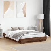 vidaXL Sängram brun ek 120x190 cm konstruerat trä