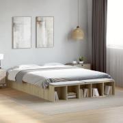 vidaXL Sängram sonoma-ek 160x200 cm konstruerat trä