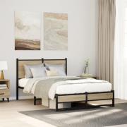 vidaXL Sängram utan madrass metall sonoma-ek 120x190 cm