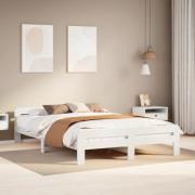 vidaXL Sängram utan madrass vit 140x190 cm massiv furu
