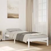 vidaXL Sängram utan madrass extra lång vit 90x210 cm massiv furu