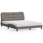vidaXL Sängram utan madrass taupe 160x200 cm tyg