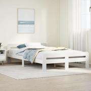 vidaXL Sängram utan madrass vit 120x200 cm massiv furu