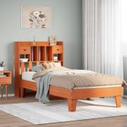 vidaXL Sängram utan madrass vaxbrun 75x190 cm massiv furu