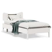vidaXL Sängram utan madrass vit 100x200 cm massiv furu