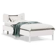 vidaXL Sängram utan madrass vit 90x190 cm massiv furu