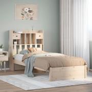 vidaXL Säng med bokhylla utan madrass 100x200cm massiv furu