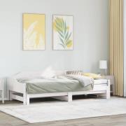 vidaXL Dagbädd med extrasäng vit 90x190 cm massiv furu