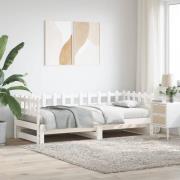 vidaXL Utdragbar dagbädd vit 2x(80x200) cm massiv furu