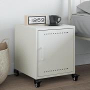 vidaXL Sängbord vit 36x39x43,5 cm stål