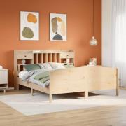 vidaXL Säng med bokhylla utan madrass 180x200cm massiv furu