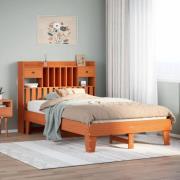 vidaXL Sängram utan madrass vaxbrun 120x200 cm massiv furu