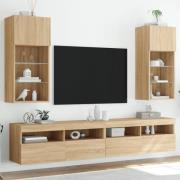 vidaXL Tv-bänk med LED-belysning 2 st sonoma-ek 40,5x30x90 cm