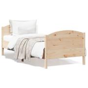 vidaXL Sängram utan madrass 90x200 cm massiv furu