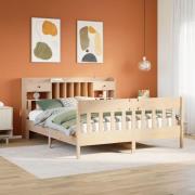 vidaXL Sängram utan madrass 200x200 cm massiv furu