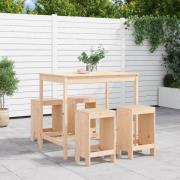 vidaXL Barmöbler för trädgården 5 delar massiv furu