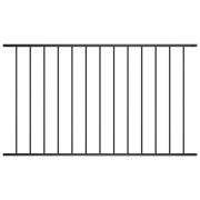 vidaXL Staketpanel pulverlackerat stål 1,7x1 m svart