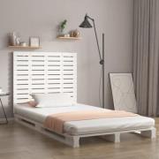 vidaXL Väggmonterad huvudgavel vit 126x3x91,5 cm massiv furu
