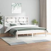 vidaXL Sängram utan madrass vit 140x200 cm massiv furu