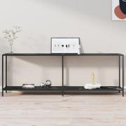 vidaXL Konsolbord svart 220x35x75,5 cm härdat glas
