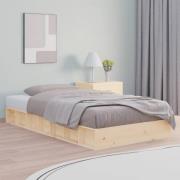 vidaXL Sängram massiv furu 120x190 cm