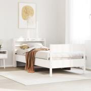 vidaXL Sängram utan madrass vit 100x200 cm massiv furu