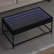 vidaXL Soffbord med Infinity LEDs svart 90x50x41 cm
