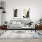 vidaXL Soffbord 2 st rökfärgad ek 50x46x35 cm konstruerat trä