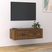 vidaXL Hängande tv-skåp brun ek 80x36x25 cm konstruerat trä