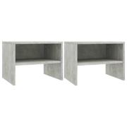vidaXL Sängbord 2 st betonggrå 40x30x30 cm konstruerat trä