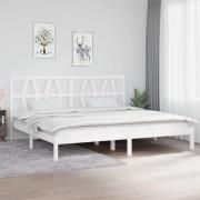 vidaXL Sängram vit massiv furu 200x200 cm