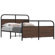 vidaXL Sängram utan madrass brun ek 120x200 cm konstruerad trä