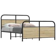 vidaXL Sängram utan madrass sonoma-ek 120x190 cm konstruerad trä