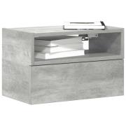 vidaXL Väggmonterat sängbord betonggrå 45x26x28,5 cm
